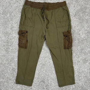 Fabletics‎ Pants 3x Pockets Jogger Cargo Olive Green Pleated Sweat Casual Active